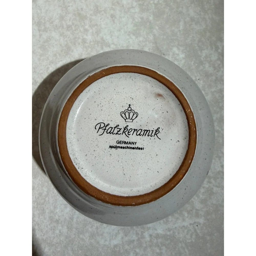 Pfalzkeramik Germany Marigold Floral Stoneware Crock‎ Speckled Pottery Planter